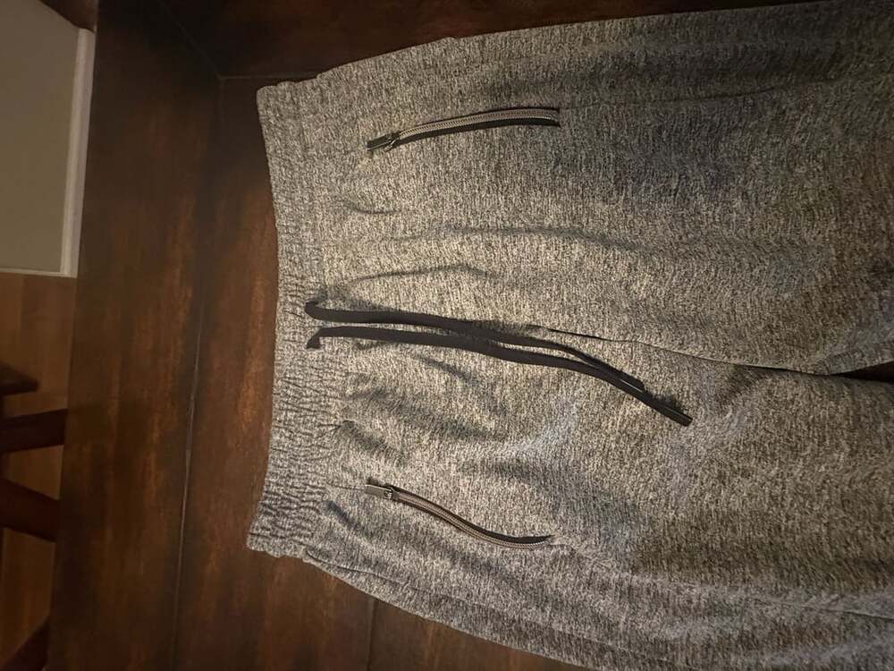 Athleta Jogger Pants Size M Gray Zip Pockets Drawstring